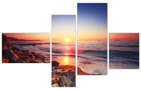 Moderný obraz - západ slnka nad morom
