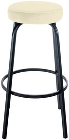 Barová stolička Kamari zamat - krémová
