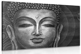 Obraz tvár Budhu v čiernobielom prevedení