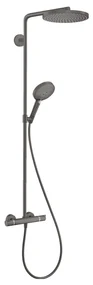 Hansgrohe Raindance Select S, Showerpipe 240 1jet PowderRain s termostatom, kartáčovaný čierny chróm, HAN-27633340