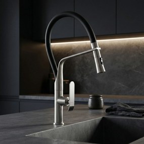 Rea Castor, kuchynská batéria flexibilná vysoká, brúsená oceľ, REA-B4322