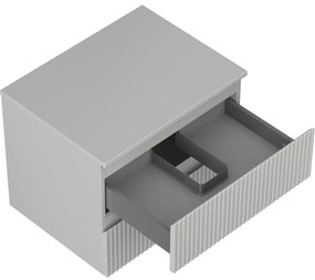 Mexen Rivel, kúpeľňová skrinka 60 cm s pracovnou doskou, 2 zásuvky, drážkovaná, matná sivá, 91A20-06047-2-BFFC62