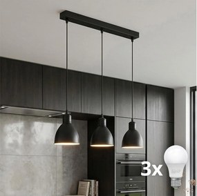 Brilagi - LED luster na lanku RIDDY 3xE27/60W/230V čierna