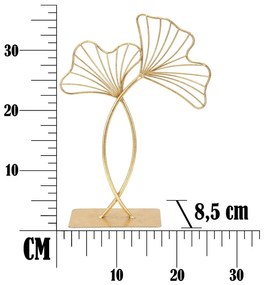 Dekorácia v zlatej farbe Mauro Ferretti Leaf Glam, výška 35 cm