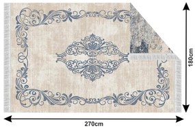 Obojstranný koberec Gazan 120x180 cm - vzor / modrá
