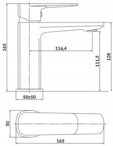 Cersanit Larga, umývadlová batéria h-163, zlatá matná, S951-389