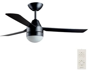 BAYSIDE 531018 - Stropný ventilátor MEGARA 2xE14/15W/230V čierna + DO
