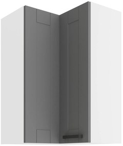 Horná rohová kuchynská skrinka Lucid 60x60 GN-90 2F (90°) (korpus: biela + front: mdf dustgrey). Vlastná spoľahlivá doprava až k Vám domov. 1134730