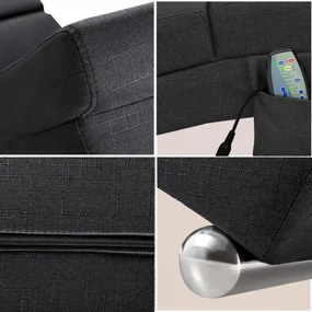 Casaria Leňoška LONDON s masážnou a vyhrievacou funkciou, 186x55x89 cm, antracitová