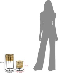 Sada 2 ks stojanů na květiny Leavy zlato-černá