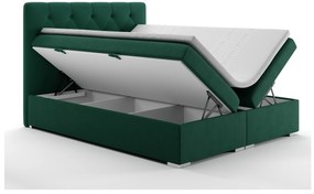 Kontinentálna posteľ 160 cm Ronda (tmavozelená) (s úložným priestorom). Vlastná spoľahlivá doprava až k Vám domov. 1020366