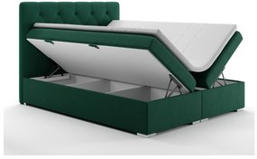 Manželská posteľ Boxspring 160 cm Ronda (tmavozelená) (s úložným priestorom). Vlastná spoľahlivá doprava až k Vám domov. 1020366