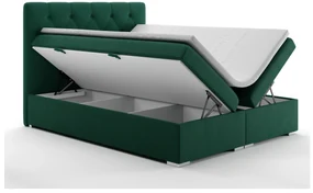 Manželská posteľ Boxspring 140 cm Ronda (tmavozelená) (s úložným priestorom). Vlastná spoľahlivá doprava až k Vám domov. 1020365