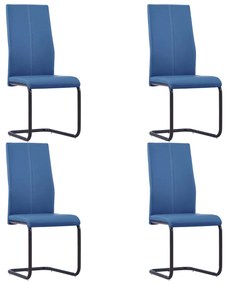 Jedálenské stoličky, perová kostra 4 ks, modré, umelá koža 281768