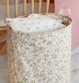 Úložný kôš na hračky kvety ružová o 40 cm