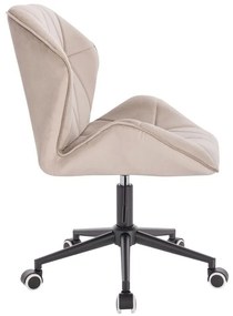 LuxuryForm DESIGN Stolička MILANO MAX VELUR na čiernej podstave s kolieskami - latte