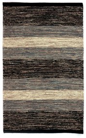Čierno-sivý bavlnený koberec Webtappeti Happy, 55 x 110 cm