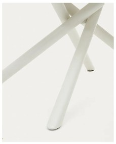 Biely rozkladací jedálenský stôl so sklenenou doskou 100x130 cm Yodalia – Kave Home