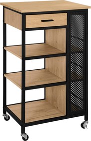 XXXLutz SERVÍROVACÍ VOZÍK, prírodná farba, čierna, 50/37/91 cm Xora - Barový nábytok - 007968035502