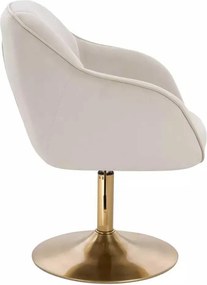 LuxuryForm DESIGN Stolička AVOLA VELUR na zlatom tanieri - krémová