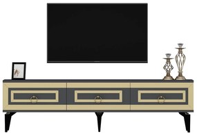 TV stolík/skrinka Pemava 2 (antracit + zlatá) . Vlastná spoľahlivá doprava až k Vám domov. 1095405