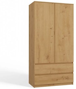 Šatníková skriňa Musecalo 1 (dub artisan). Akcia -20%. Vlastná spoľahlivá doprava až k Vám domov. 1132723