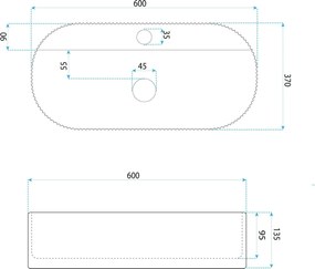 Rea Marcela Vanilla, umývadlo na dosku 600×370×135 mm, béžová matná, REA-U3520