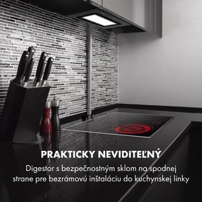 Klarstein Hektor Brilliant Edition, digestor, 52 cm, vstavaný, 506 m³/h, dotykové ovládanie, sklo, čierny