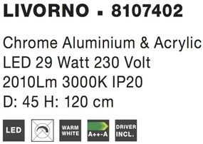 LED luster Livorno 45 Chrome