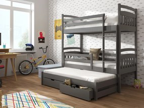 Detská posteľ 90 x 190 cm ANIE (s roštom a úl. priestorom) (grafit). Vlastná spoľahlivá doprava až k Vám domov. 1013230
