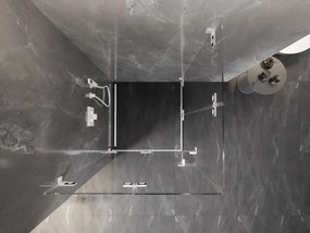 Mexen Lunar-F Duo, skladací sprchový kút 85 x 85 cm, 8mm číre sklo, biely profil, 836-085L-085P-20-00