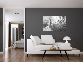 Obraz - Pole v zime (90x60 cm)