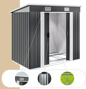 Záhradný domček na náradie L, 196x122x182cm,  antracitová Jurhan