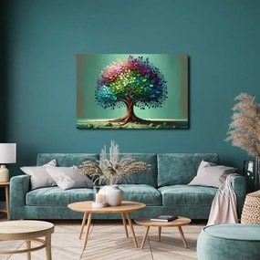 Obraz strom života dúha na vetvách