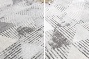Behúň LIRA E1627 Trojuholníky geometrický, štrukturálny, glamour - sivý
