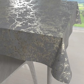 Biante Veľký zamatový štvorcový obrus Isabela IBL-015 Zlatý mramor na svetlo sivom 170x170 cm