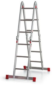 Viacúčelový hliníkový kĺbový rebrík VENBOS, 4x3 priečky, dĺžka 3,565 m