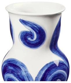 Modrá ručne maľovaná váza z kameniny Tulle – Kähler Design