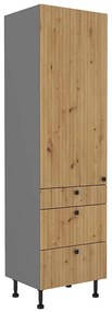 Kuchynská skrinka AVA dub artisan/antracitová 60dks-215 1f 3s