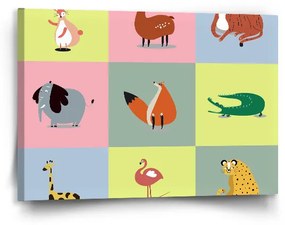 Sablio Obraz Zvieratká zo Zoo - 90x60 cm