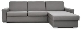 Rozkladacia rohová sedacia súprava LEKA, šedá, s úložným priestorom, do L