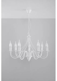 Luster na reťazi MINERWA 7 7xE14/40W/230V biela