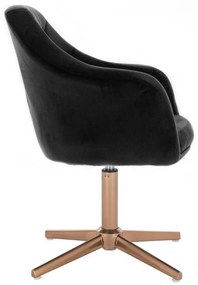 LuxuryForm DESIGN Kreslo ANDORA VELUR na zlatom kríži - čierne