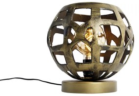 Priemyselná stolná lampa starožitné zlato - Bobby