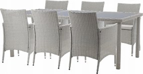 Garden Line ZÁHRADNÝ NÁBYTOK / 8 KRESIEL + VEĽKÝ STÔL / ŠEDÁ *3661