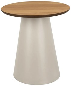 Okrúhly konferenčný stolík s doskou v dubovom dekore v krémovo-prírodnej farbe ø 45 cm Soli – Actona