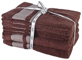 Sada 6 kusov bavlnených osušiek a uterákov Ates hnedá EMI