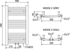 Mexen Ares, elektrické vykurovacie teleso 700 x 400 mm, 300 W, biela, W102-0700-400-6300-20