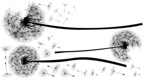 Sada samolepiek na stenu Ambiance Flying Dandelions