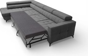 Rohová sedačka Nardo Maxi s funkciou spania ľavá - sivý plyš Pretty 17